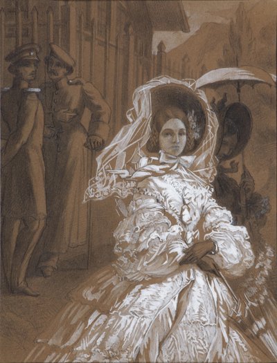 メアリー姫。ミハイルレールモントフ作の小説「A Hero of Our Time」のイラスト（1862年） 作： Vasili Vasilievich Vereshchagin