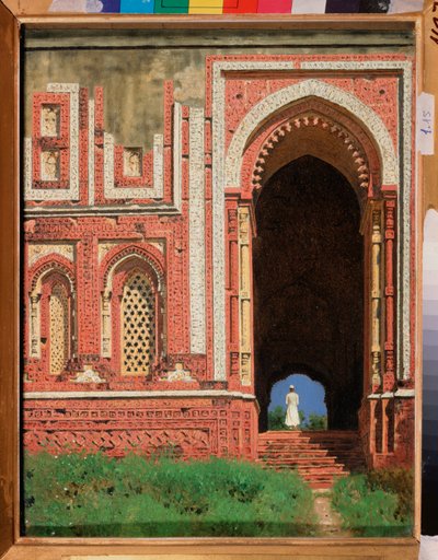 クトゥブ・ミナール、古いデリーの周囲の門 (インド) (クトゥブ・ミナール、古いデリーの周囲の門) - Vasili Vasilyevich Vereshchagin (Vassili Vereshchagin) による絵画 (1842-1904) 作： Vasili Vasilievich Vereshchagin