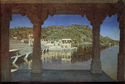 ラジャスタン。ウダイプールの湖で、1874 作： Vasili Vasilievich Vereshchagin