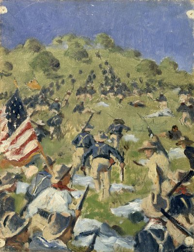 サンファンハイツをとるセオドア・ルーズベルト 作： Vasili Vasilievich Vereshchagin