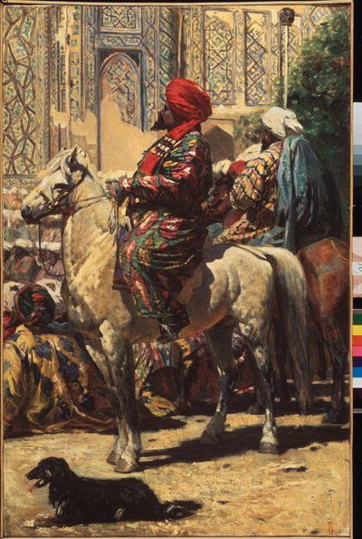 Un cavalier a Samarcande (ウズベキスタン) (サマルカンドの騎士) - Peinture de Vasili Valyevich Vereshchagin (Vassili Verechtchaguine) (1842-1904), huile sur toile 作： Vasili Vasilievich Vereshchagin