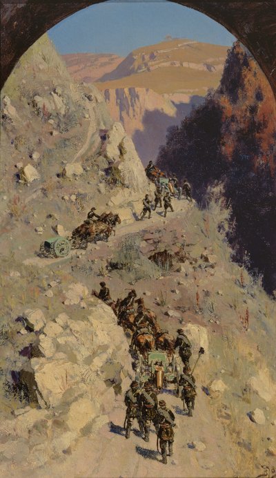 コーカサス山脈の大砲、1883年 作： Vasilij Dmitrievich Polenov