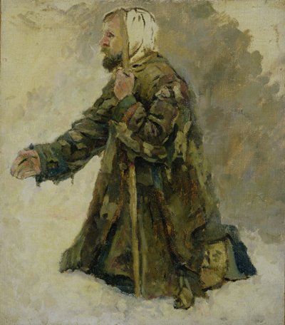 彼の膝に神の愚か者 作： Vasilij Ivanovic Surikov