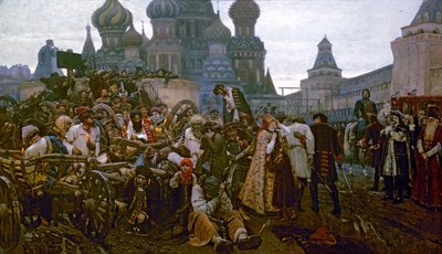 1881年の1698年におけるストレルツィの処刑の朝 作： Vasilij Ivanovic Surikov
