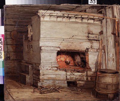 カントリーハウスで。 Vasili Maximovich Maximov（1844-1911）による絵画、キャンバスに油彩 作： Vasily Maximov
