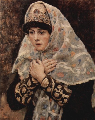 腕を組んだボイヤーガール 作： Vasily Surikov