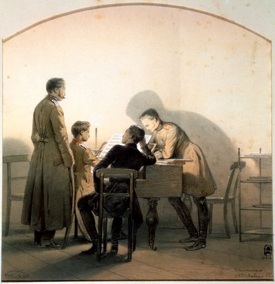 ピアノで」、1855年。 作： Georg Wilhelm Timm
