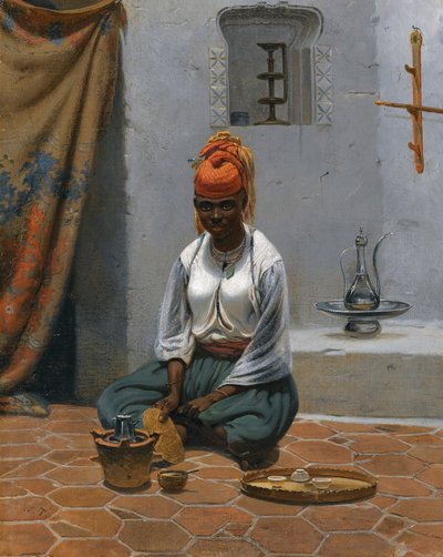 アルジェでお茶を作る、1840年代。 作： Georg Wilhelm Timm