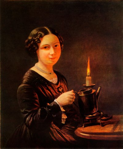 ろうそくを持つ少女、1840年代、1965年。 作： Vasily Tropinin
