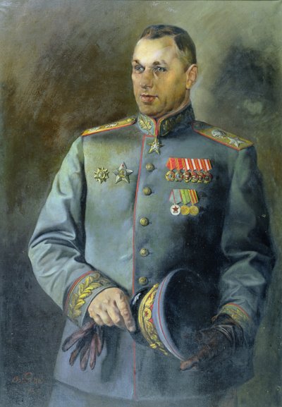ソ連・ポーランド元帥コンスタンチン・ロコソフスキー（1896-1968）の肖像 作： Vassily Nikolayevich Yakovlev