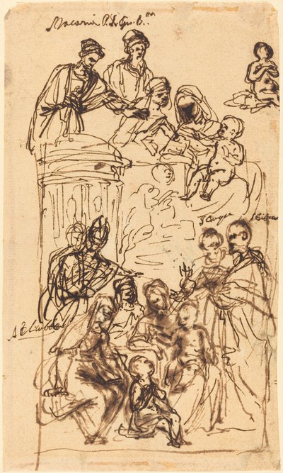 聖母子と聖母子 作： Venetian 17th Century