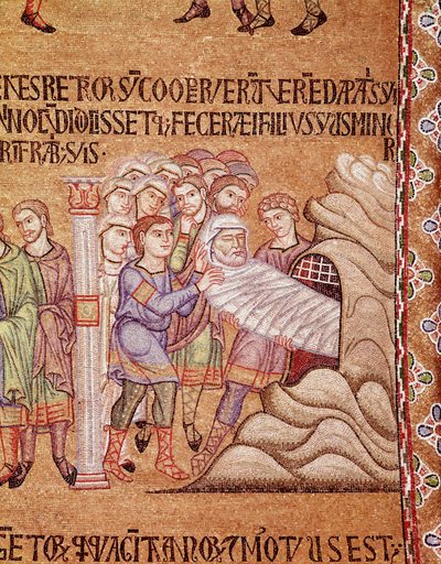 ノアの生涯、ノアの死と埋葬（モザイク細部 作： Veneto-Byzantine School