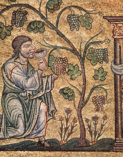 ノアの生涯、酔いどれ（モザイクの詳細 作： Veneto Byzantine School
