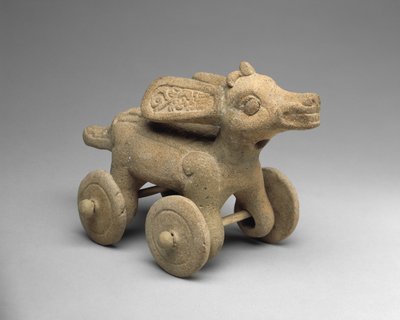 車輪付きの鹿、西暦300〜900年（陶器） 作： Veracruz Veracruz