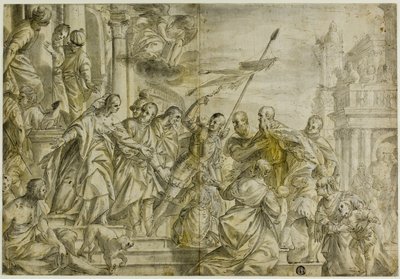 聖マルコとマルセリアヌスは処刑されたが、聖セバスチャンに慰められる 作： Veronese (Paolo Caliari)