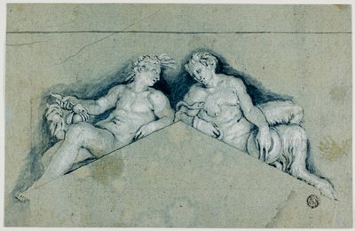 寓話的な男性像のあるオーバードア 作： Veronese