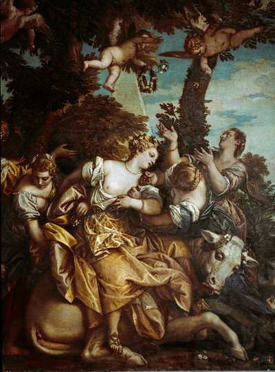ヨーロッパの誘拐。パオロ・カリアリによる絵画パオロ・ヴェロネーゼ 作： Veronese