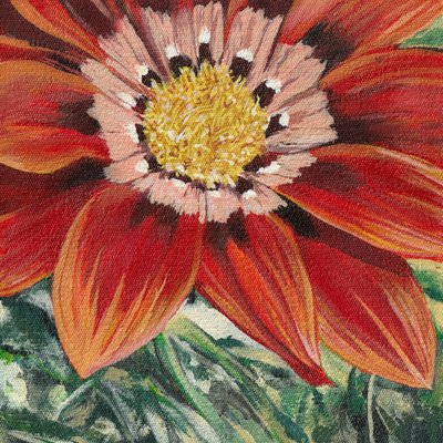 鮮やかなオレンジ色の花 作： Viccy Wanliss