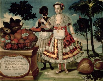 彼女の黒人奴隷を持つ著名な女性 作： Vicente Alban