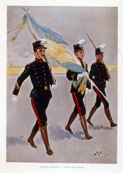 アルゼンチンの陸軍士官候補生の練習風景 作： Vicente Blasco Ibanez