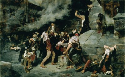 救い主の足元で」、中世におけるユダヤ人虐殺 作： Vicente Cutanda y Toraya