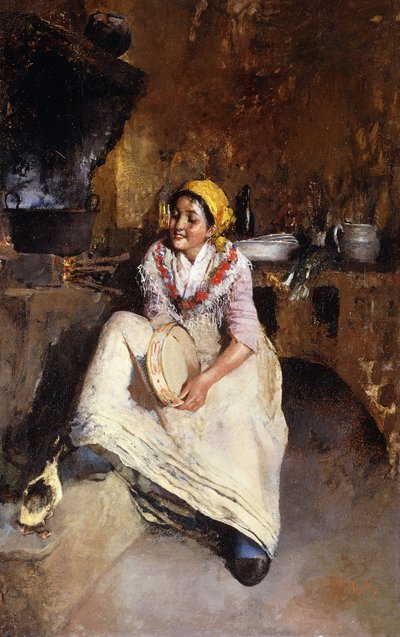 タンバリンを持つ少女 作： Vicenzo Irolli