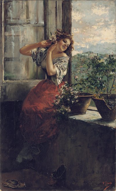 遠い考え（キャンバスに油彩） 作： Vicenzo Irolli