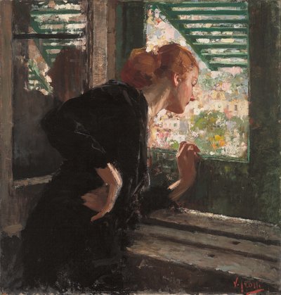 窓際の女性 作： Vicenzo Irolli