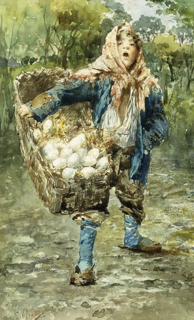 若い卵の売り手 作： Vicenzo Irolli