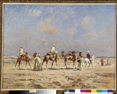 砂漠のキャラバン ピエール ヴィクトル ユゲ (1835-1902) の絵画 作： Victor Pierre Huguet