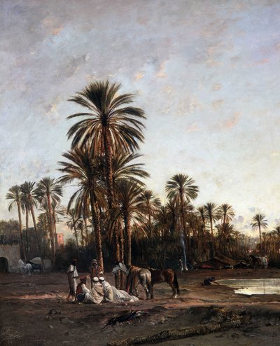 アフリカの湖。 1866年（キャンバスに油彩） 作： Victor Pierre Huguet