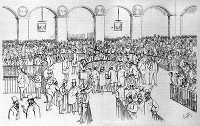 1894年にパリ証券取引所（バスケット）が設立されました。 作： Victor  Geruzez