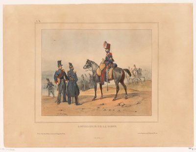 ヴァン・デ・リニー大砲 Line Artillery (オブジェクトのタイトル) 1832 年のフランス軍の軍事演習 (シリーズ タイトル) ミリタリー コスチュームのコレクション、フランス軍 1832 年、ジャンル別 (シリーズ タイトル) 作： Victor Adam