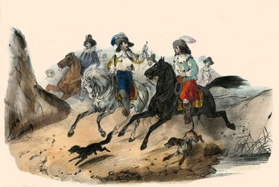 Le defi, entre two gentilhommes. "グロテスク・アルバム、リマーカブル・タイプ・セレクション "の中で、ヴィクター・アダムが描いたイラストは、1850年頃にパリで出版されました。 作： Victor Adam