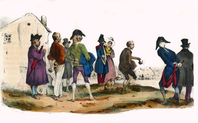 ボールプレイヤーのマーティン。1850年頃、パリで制作されたヴィクター・アダムのイラストによる「グロテスク・アルバム、傑出したタイプの選択」に収録されている。 作： Victor Adam