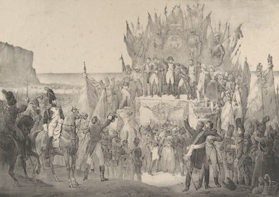 ナポレオンがホーの軍団の星を配るブーローニュの軍事祭、19世紀。 作： Victor Adam