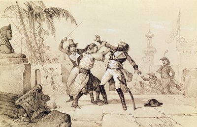 狂信者によるクリーバー将軍の暗殺、1800年6月14日 作： Victor Adam