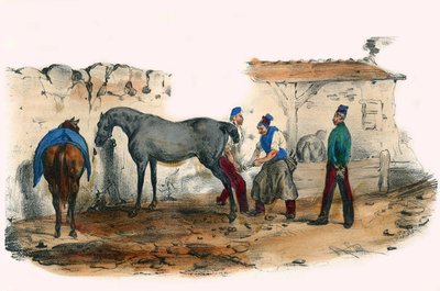 誘惑者。1850年頃、パリで制作されたヴィクター・アダムのイラストによる「グロテスク・アルバム、傑出したタイプの選択」に収録されています。 作： Victor Adam