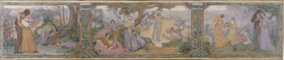 イッシー・レ・ムリノー市庁舎のスケッチ：ラ・ヴィ、1896年から1897年の間（キャンバスに油彩） 作： Victor Emile Prouve