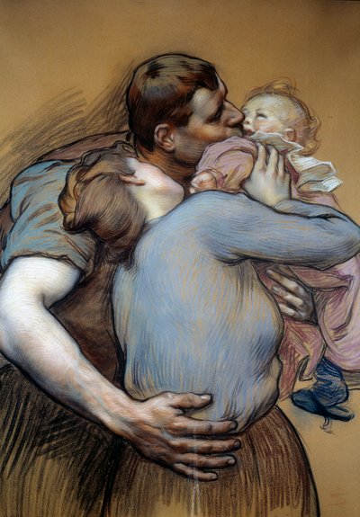 家族です。ヴィクトル・プローベ（1856-1943）のドローイング 作： Victor Emile Prouve