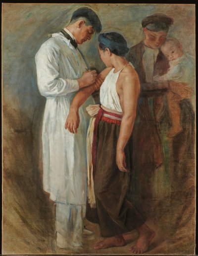 ラワクチン接種、1923年頃（キャンバスに油彩） 作： Victor Francois Tardieu