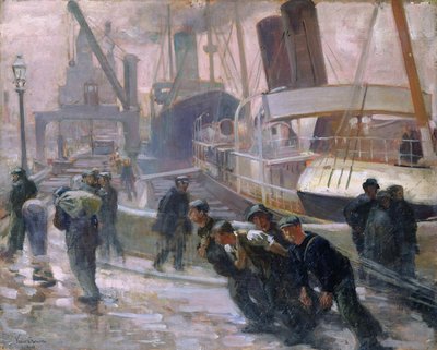 明け方のリバプール・ドッカーズ、1903 作： Victor Francois Tardieu