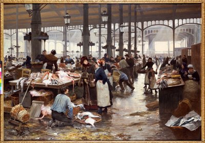 中央市場のフィッシュホール 作： Victor Gabriel Gilbert