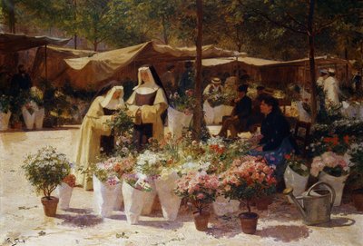 フラワーマーケット、 作： Victor Gabriel Gilbert