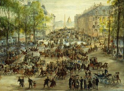 忙しい大通り、1877 作： Victor Geruzez