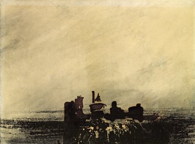 封建時代の遺跡（紙にインク洗浄） 作： Victor Hugo