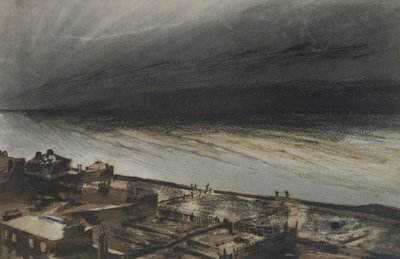 マリーンテラス、ジャージー、1855年（紙に木炭、鉛筆、ガッシュ） 作： Victor Hugo