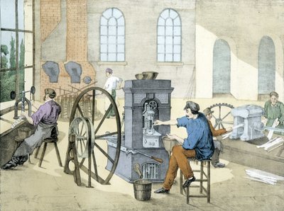 コインショップ（コイン鋳造）（コイン製造）、リト・ドゥ・ヤンソン。19世紀 作： Victor Janson