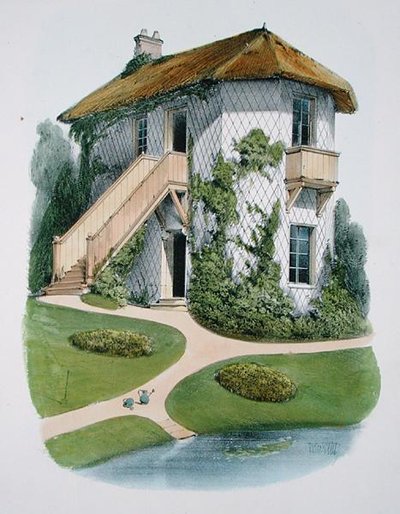 庭師のコテージ（「Habitations Champetres」より）1885年頃発行（クロモリト 作： Victor Jean Baptiste Petit