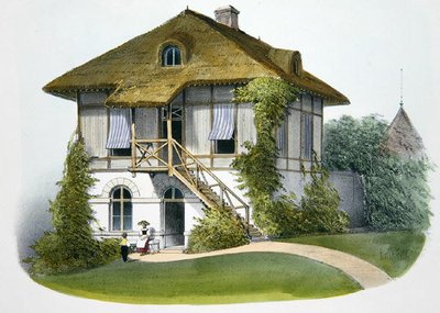 アンギャンの家（1895年頃、パリで出版された「シャンペトルの住居」の挿絵）（クロモリト 作： Victor Jean Baptiste (after) Petit